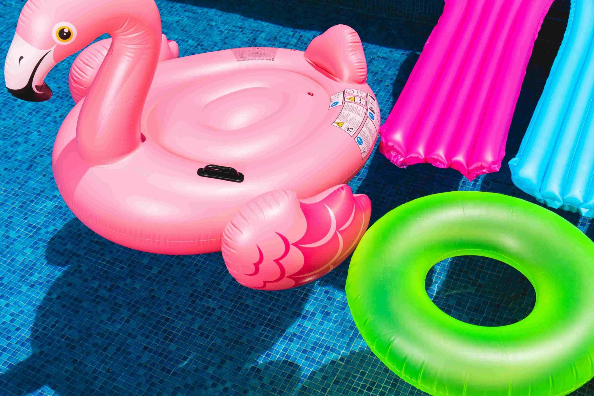 colorful pool floats