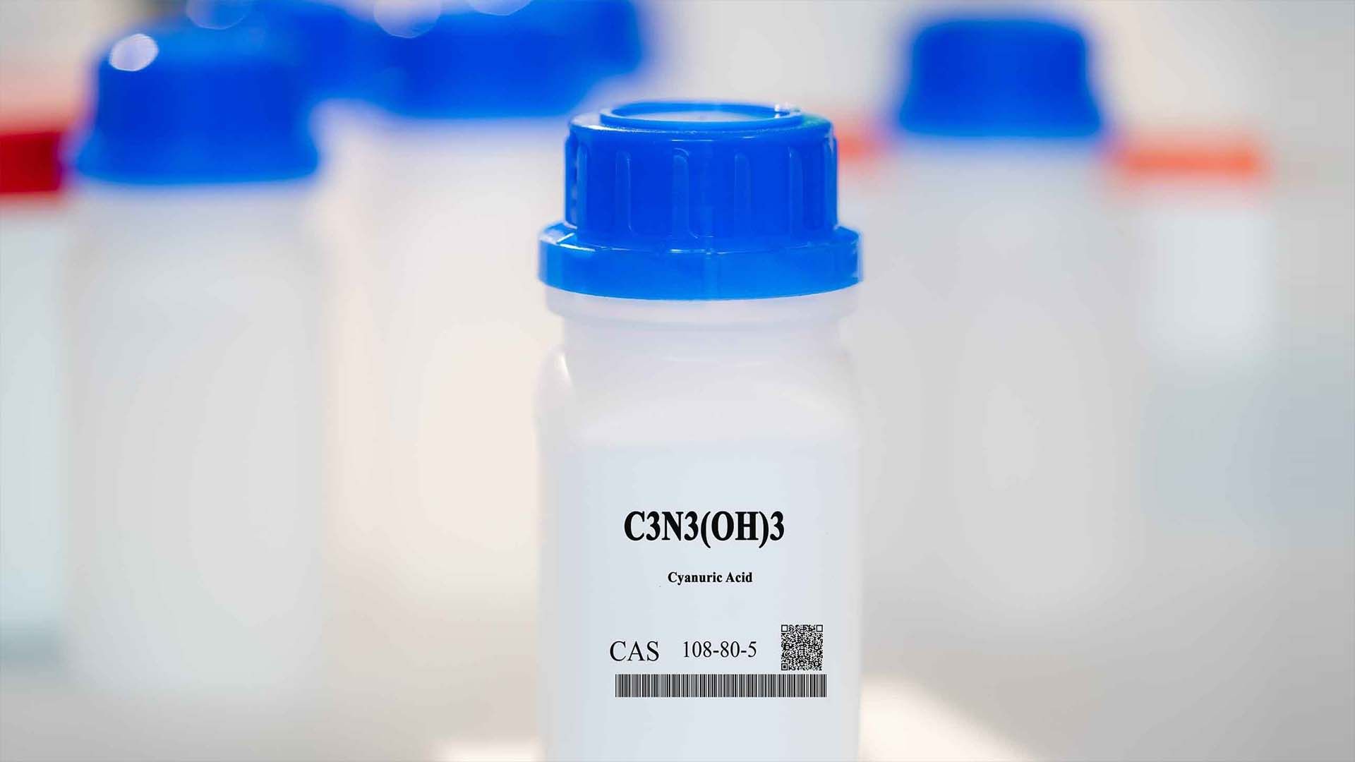 a bottle of Cyanuric Acid