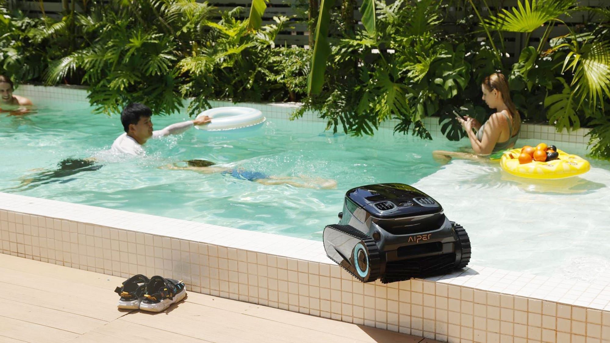 clean backyard pool in Australia maintained with a robotic pool cleaner
