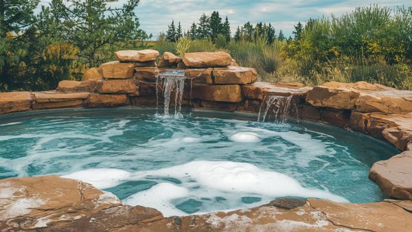a natural style swimming pool be covered by foam