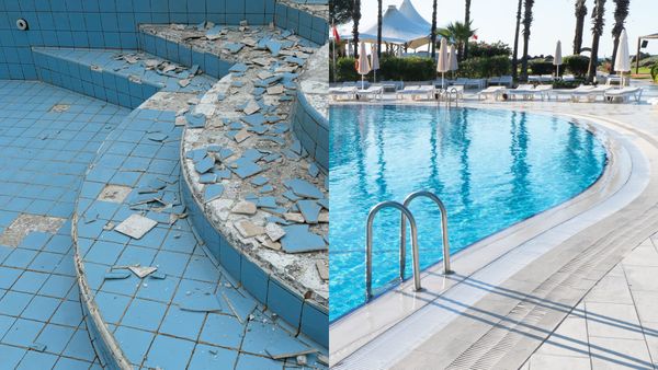 old pool vs revitalized pool