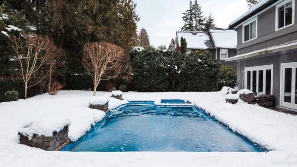 swimming pool during the winter