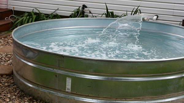 a cleaned stock tank pool