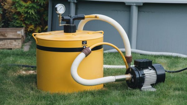 a yellow pool pump