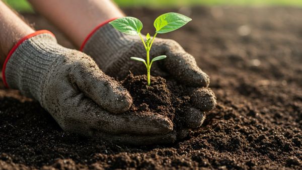 Gardener holding nutrient-rich soil to illustrate how soil pH affects plant health and root development.