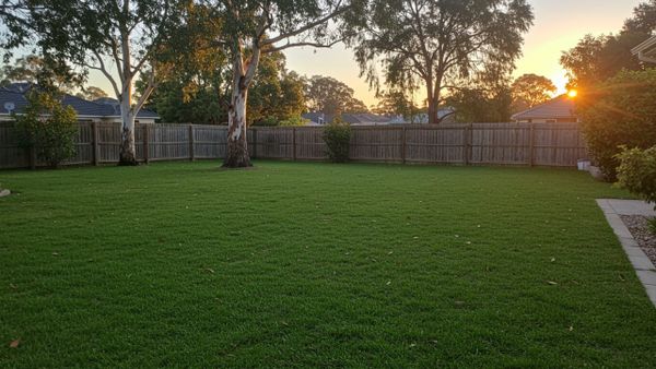 A healthy, drought-tolerant Australian lawn thriving thanks to the cycle and soak irrigation method.