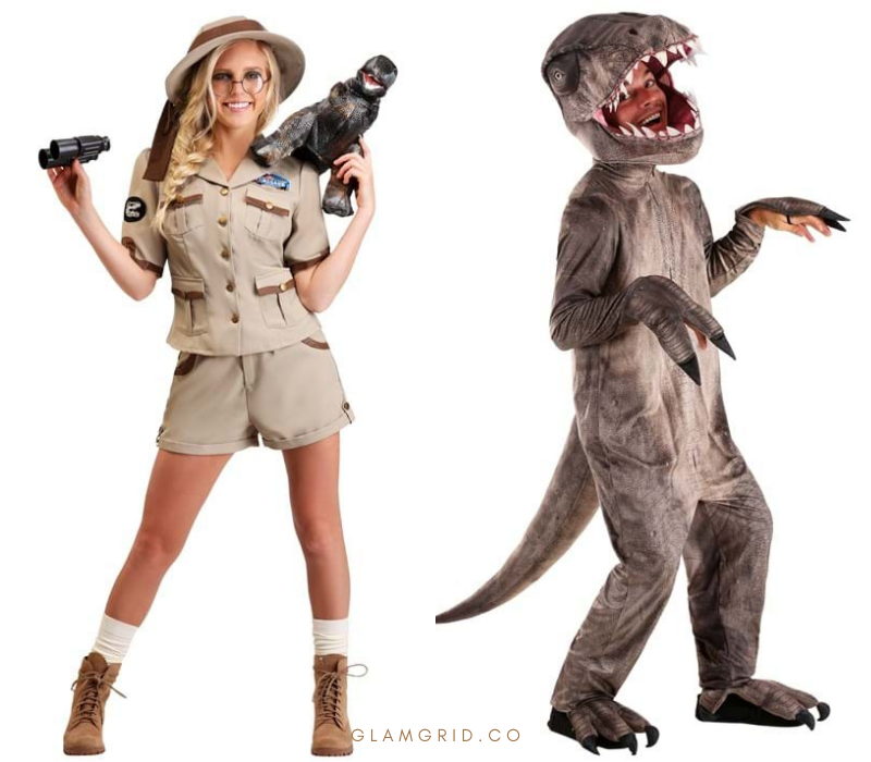 Palentologist and Dinosaur Couples Halloween Costume