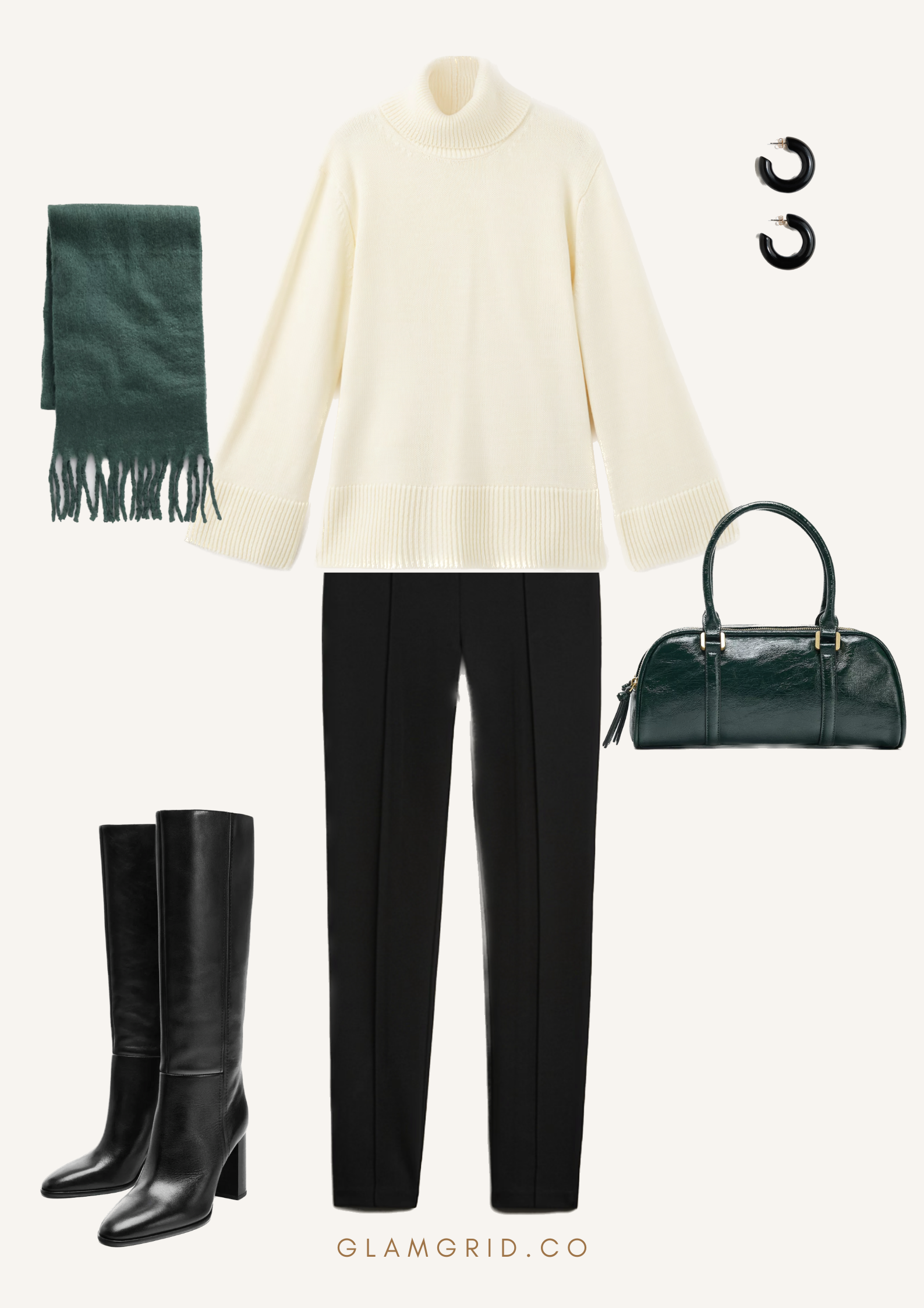 Style knee-high boots with slim-leg pants