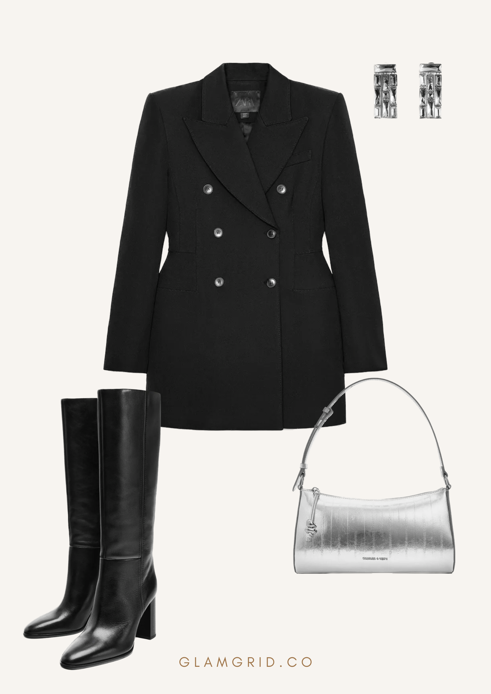 Style knee-high boots with Blazer dress