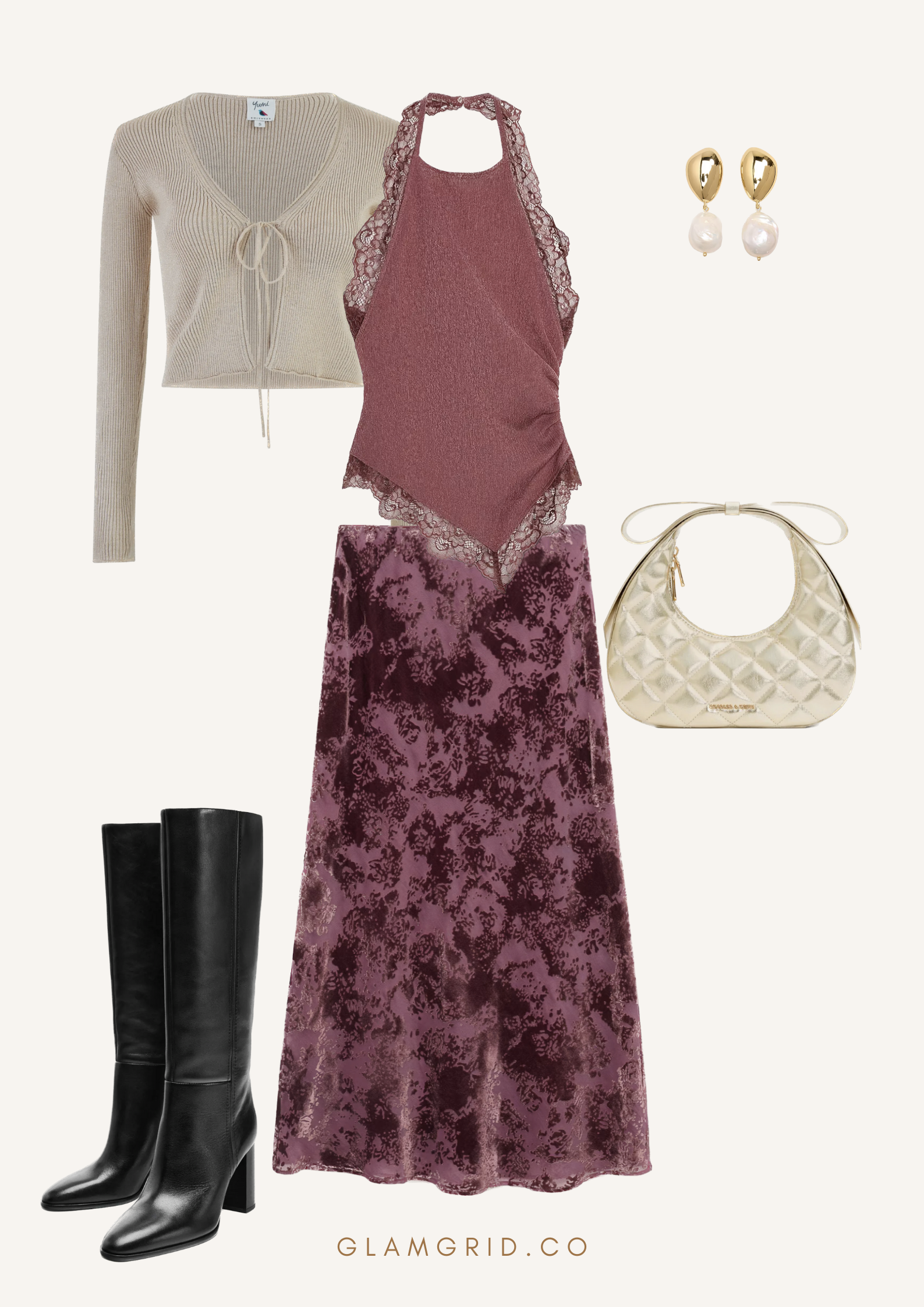 Style knee-high boots with Maxi Skirt