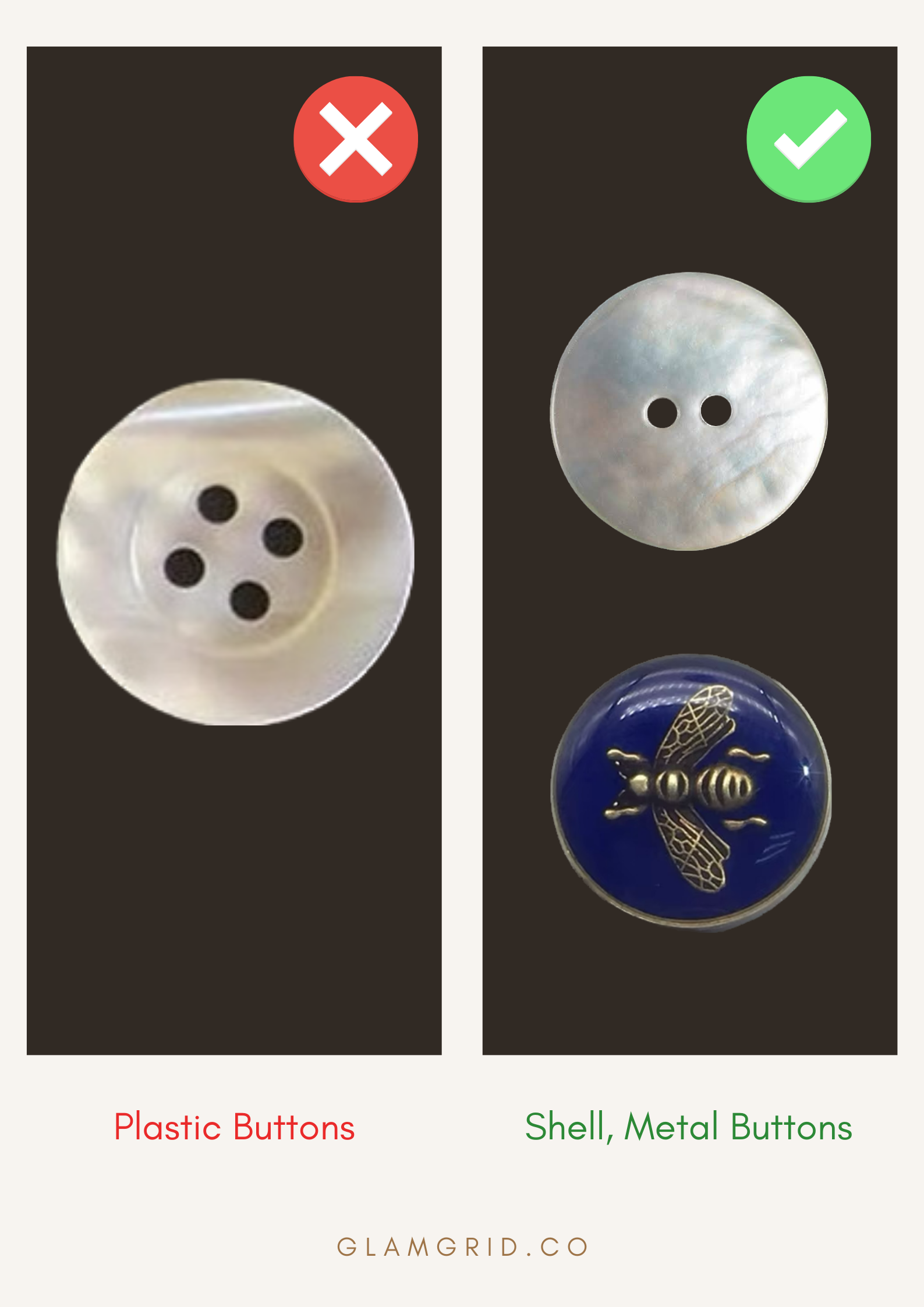 High quality vs low quality buttons