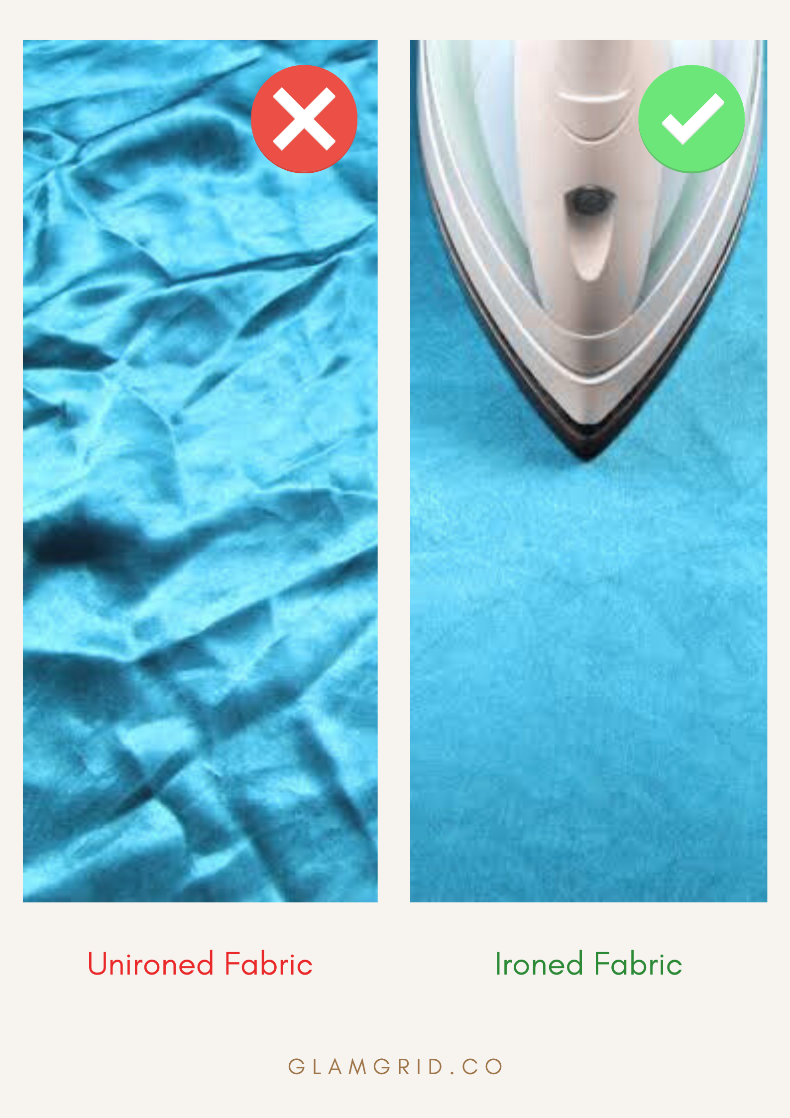 Ironed vs unironed fabric