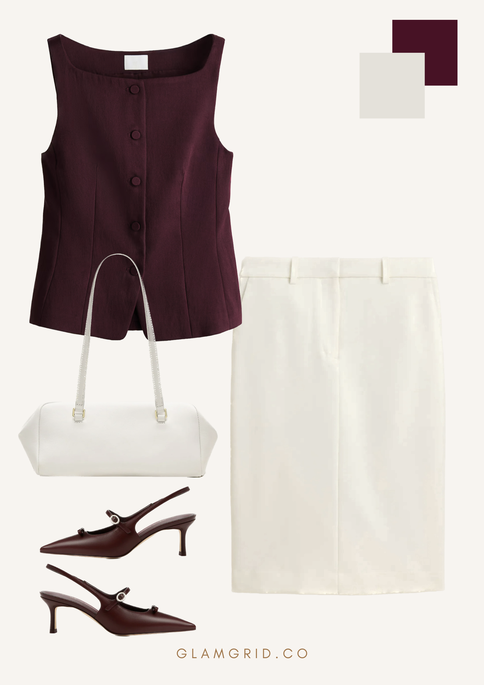 Old Money Color Combination: Burgundy & White