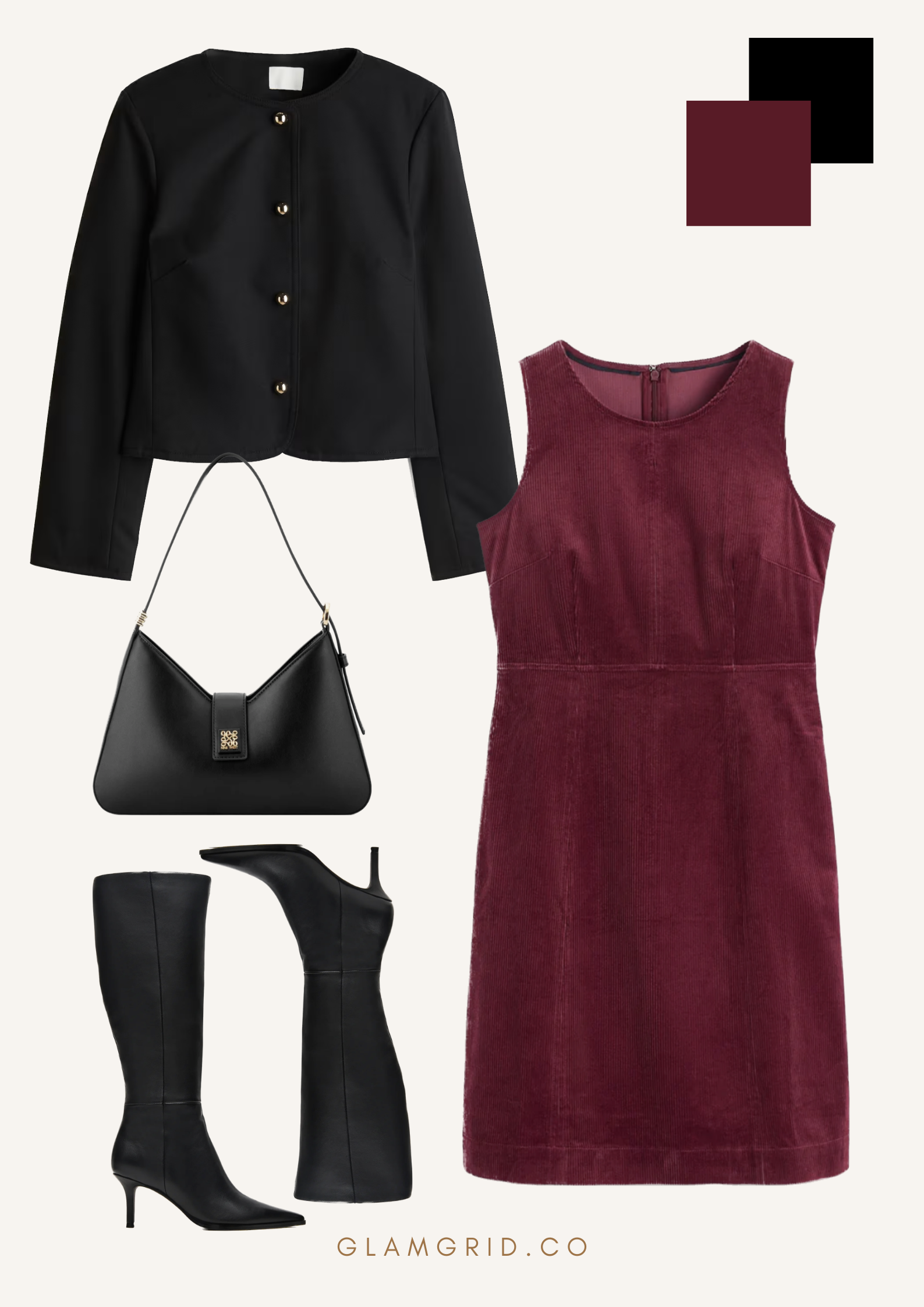 Old Money Color Combination: Maroon & Black