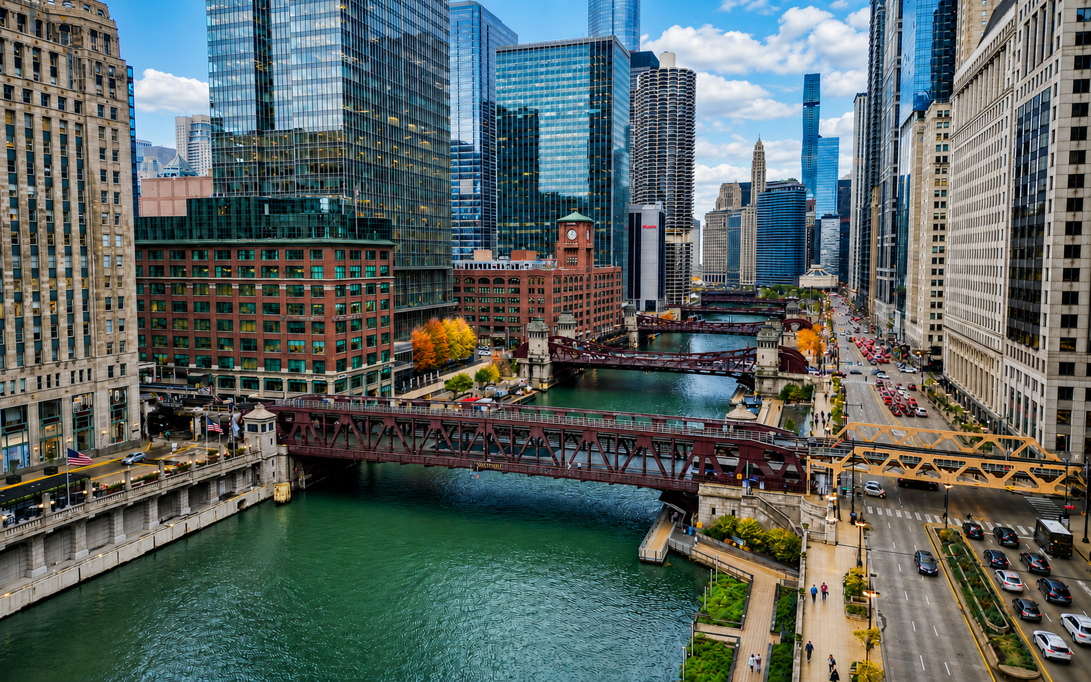 Chicago skyline along Lake Michigan