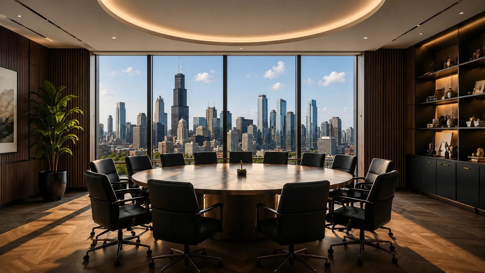 Leaders participating in a facilitated executive roundtable