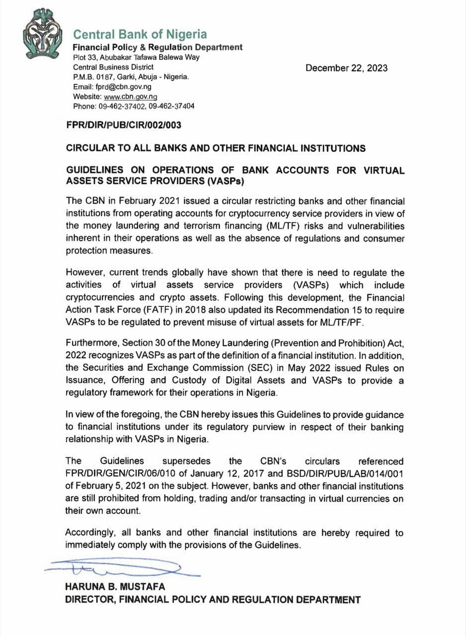 CBN Lifts Ban on Cryptocurrency: What It Means for Crypto Traders