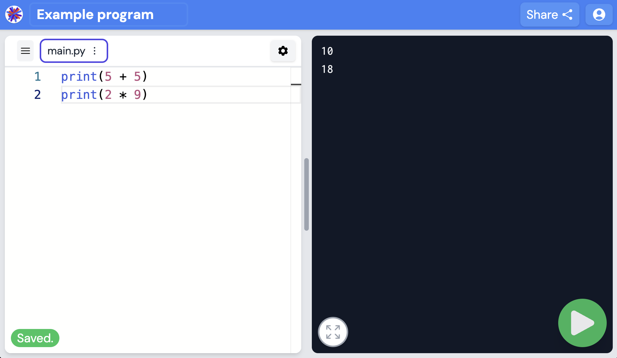 Screenshot of the Pickcode editor