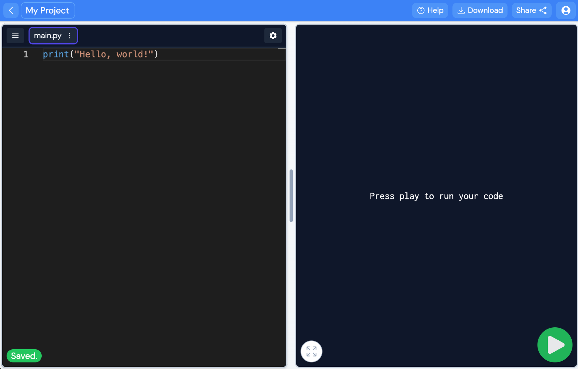 Screenshot of Pickcode's IDE