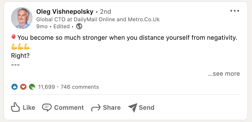 A post on LinkedIn promoting a new podcast episode.