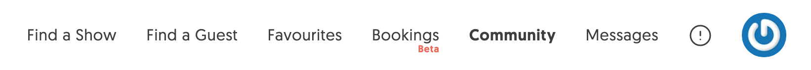 A shot of the MatchMaker.fm website navigation bar.