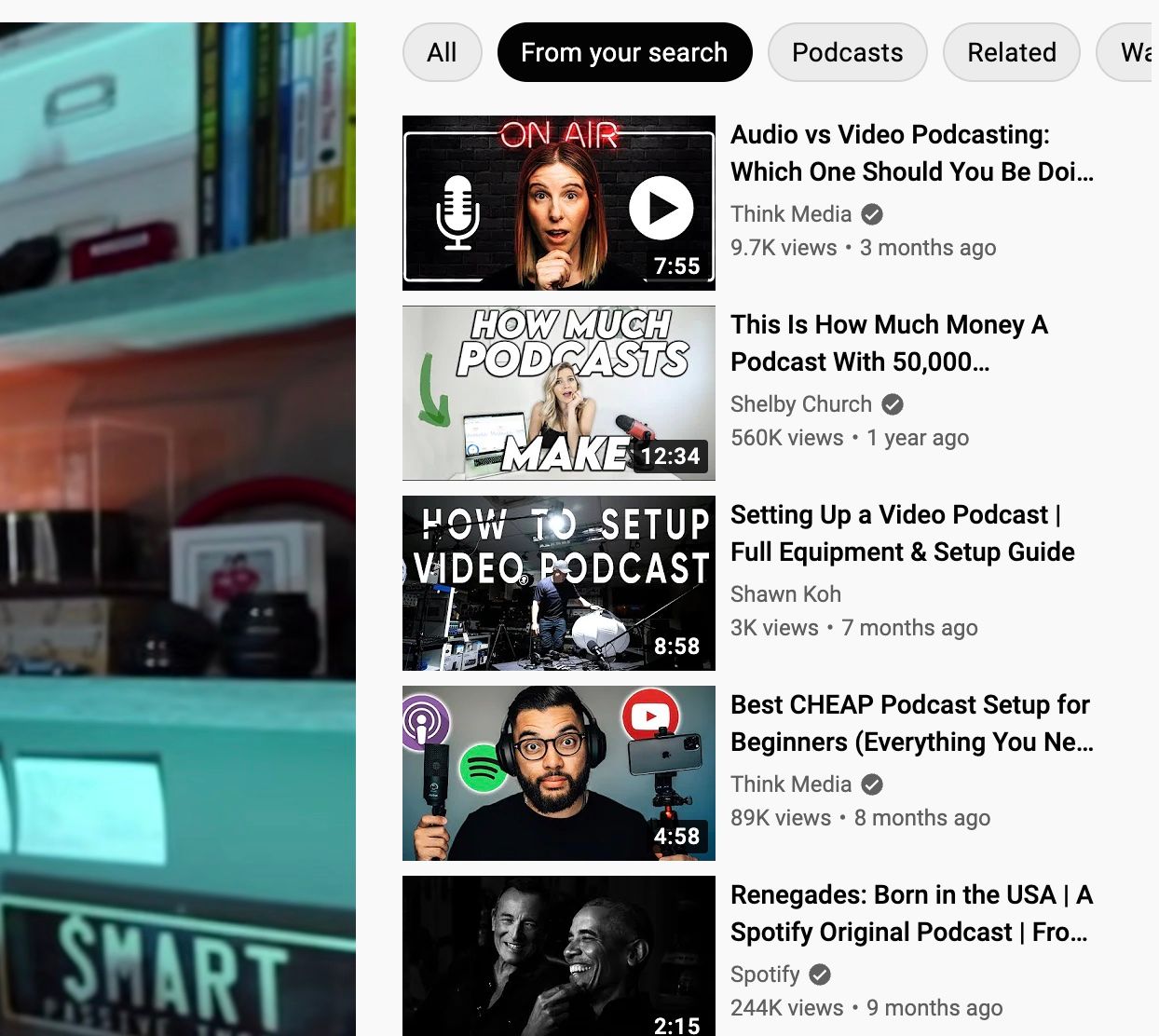 A shot of YouTube's recommendation algorithm in action.