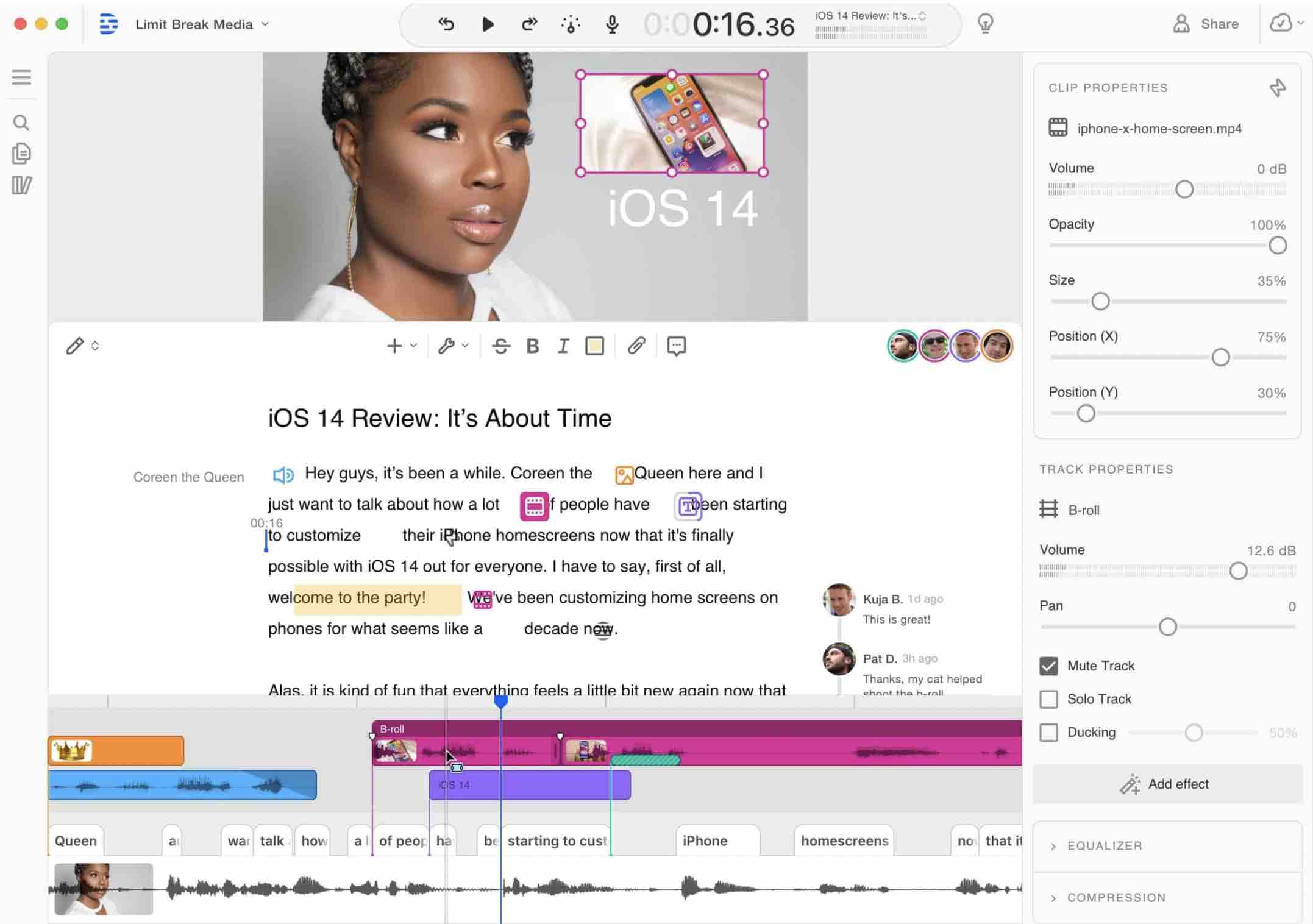 Descript's website homepage.