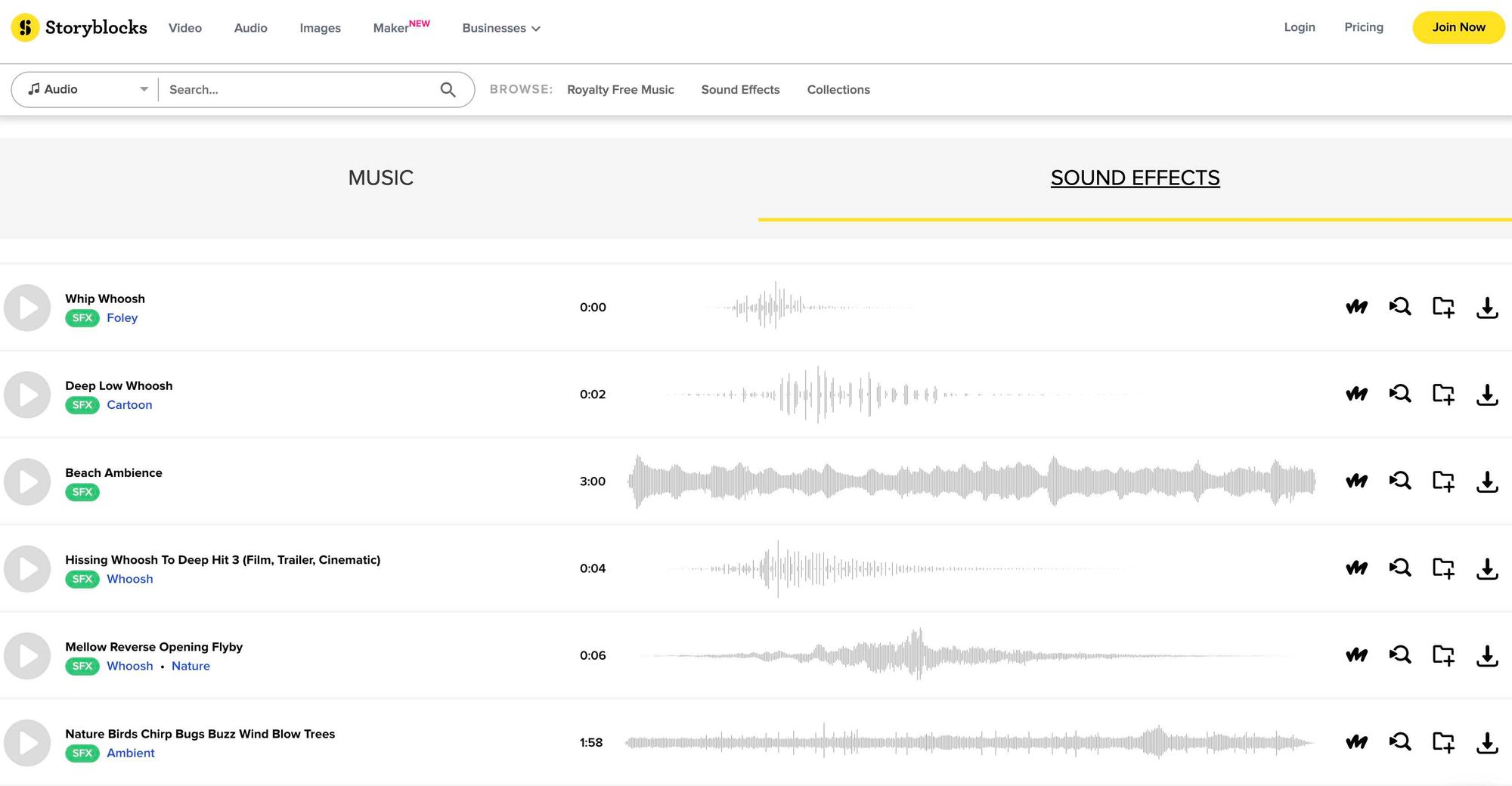 Storyblocks' website homepage.
