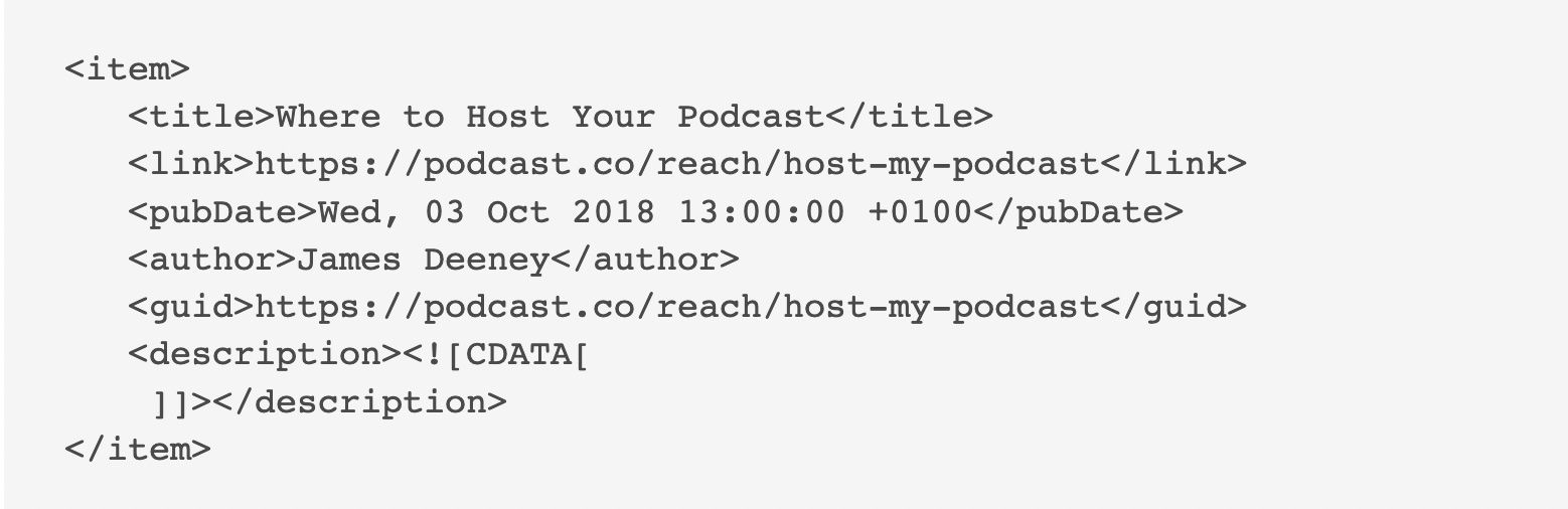 An example podcast RSS feed.