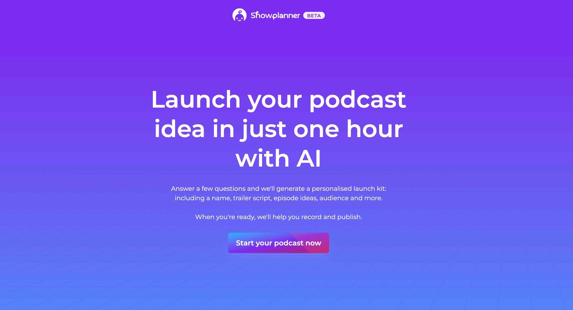 Alitu Showplanner's website homepage.