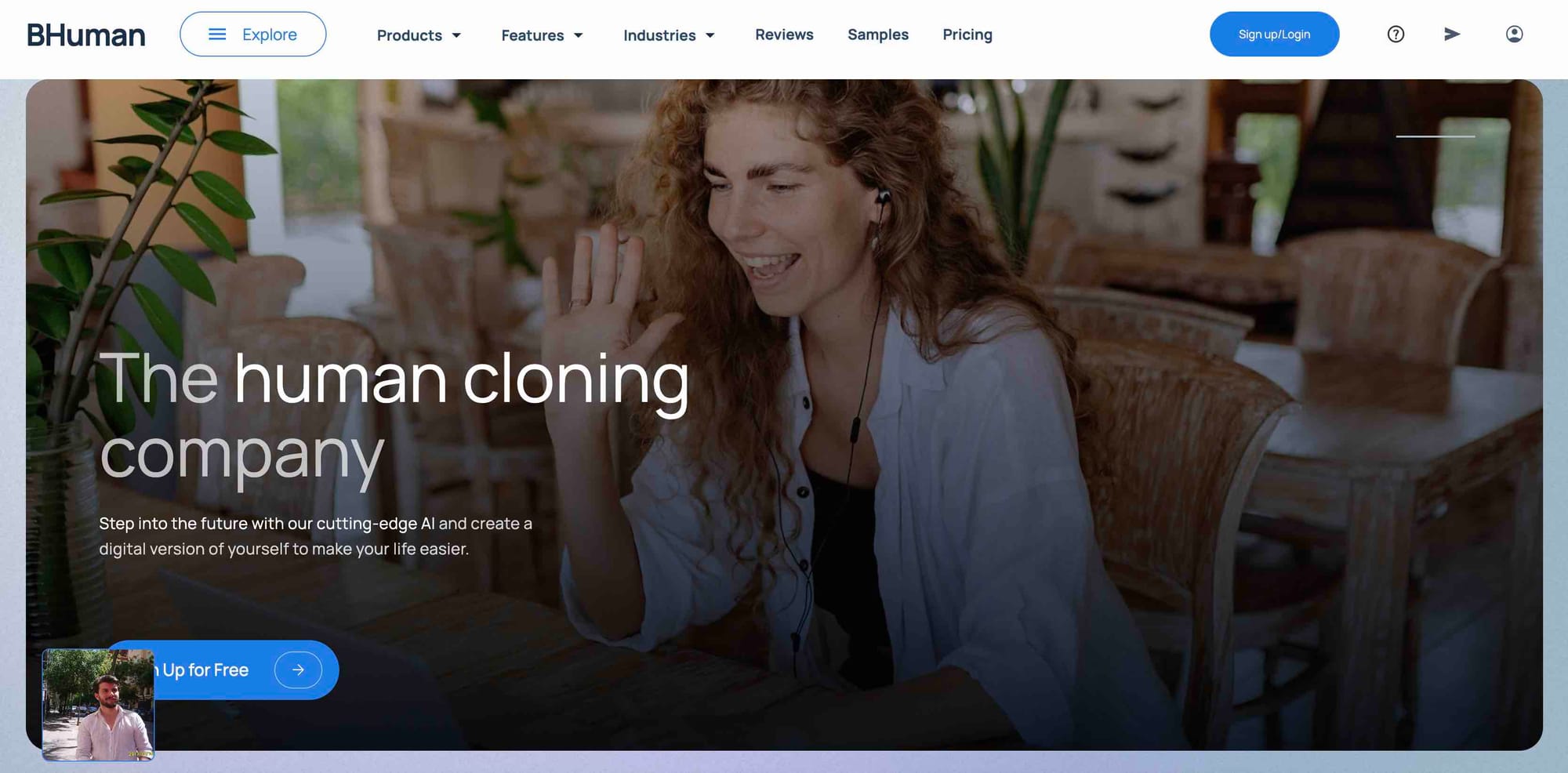 AI tool BHuman's website homepage.