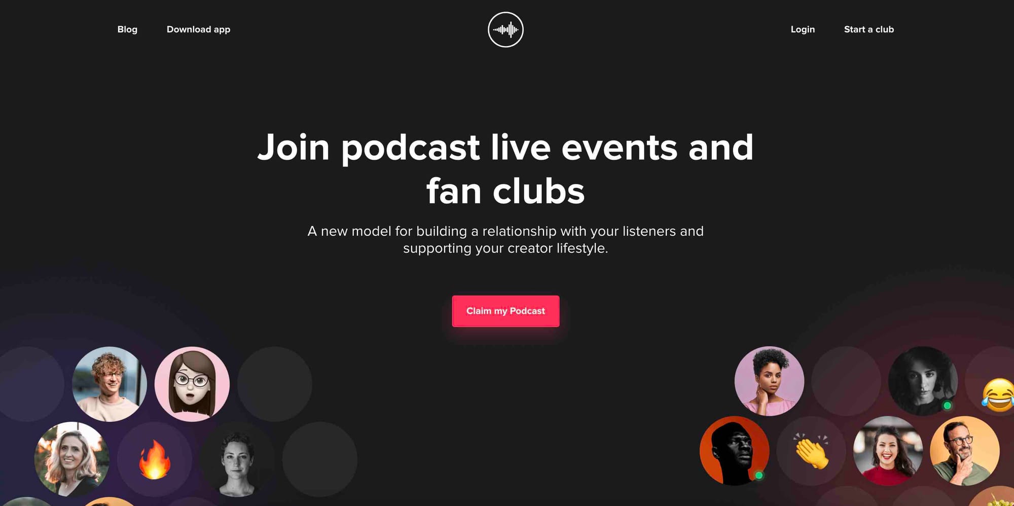 ListenApp's homepage