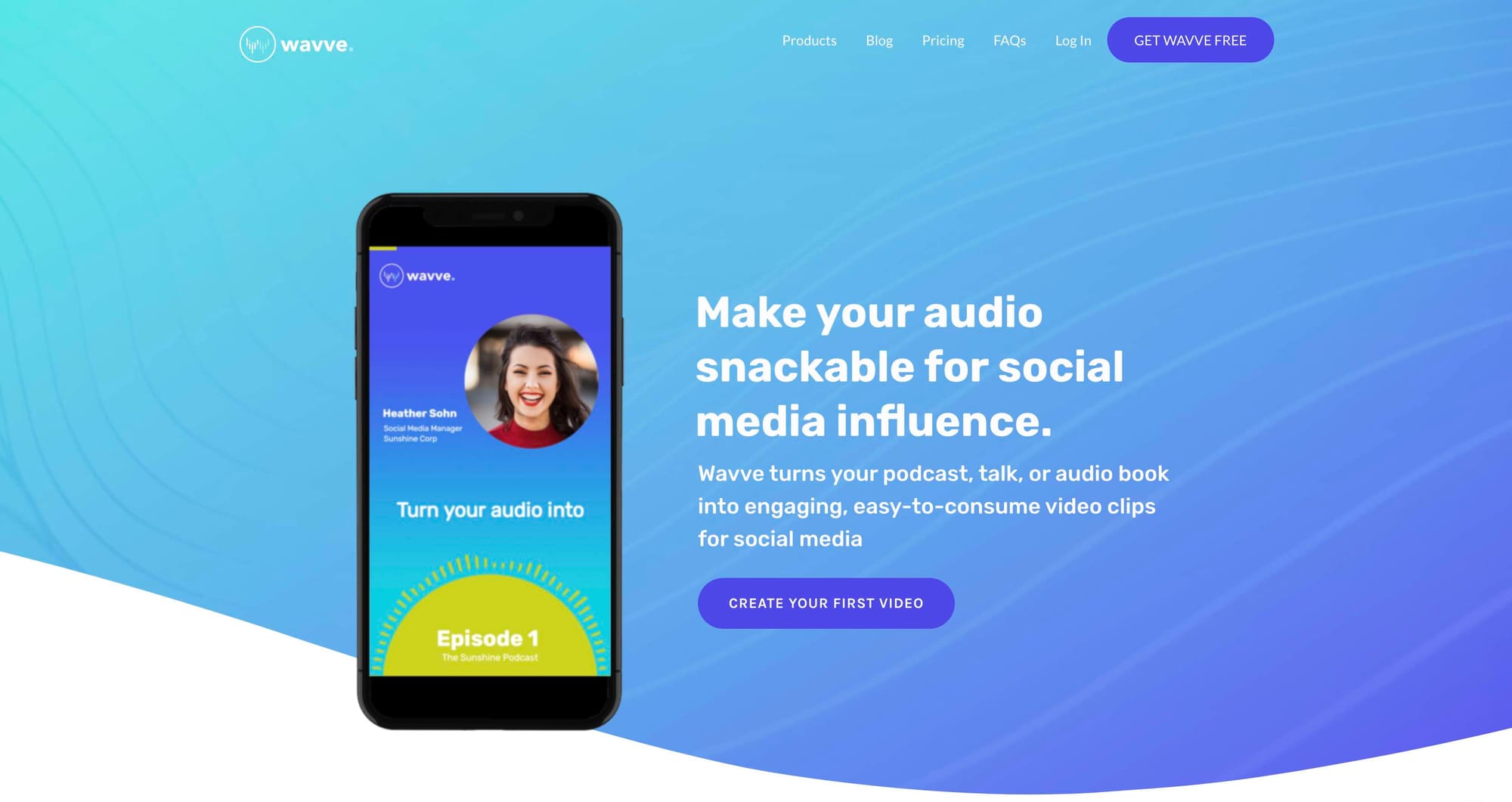 A screenshot of Wavve's website homepage.