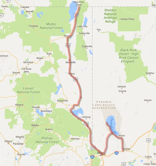 Pyramid Lake Scenic Drive Route