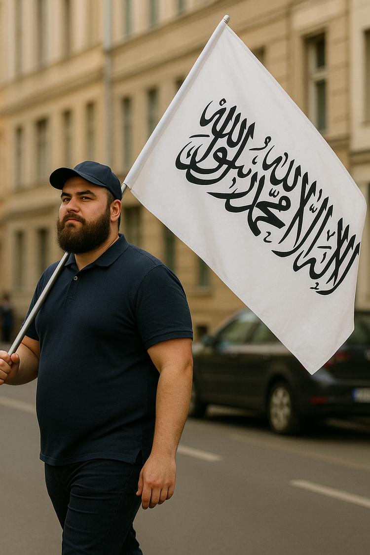 Spaziergang durch Berlin – mit einer Terrorfahne in der Hand