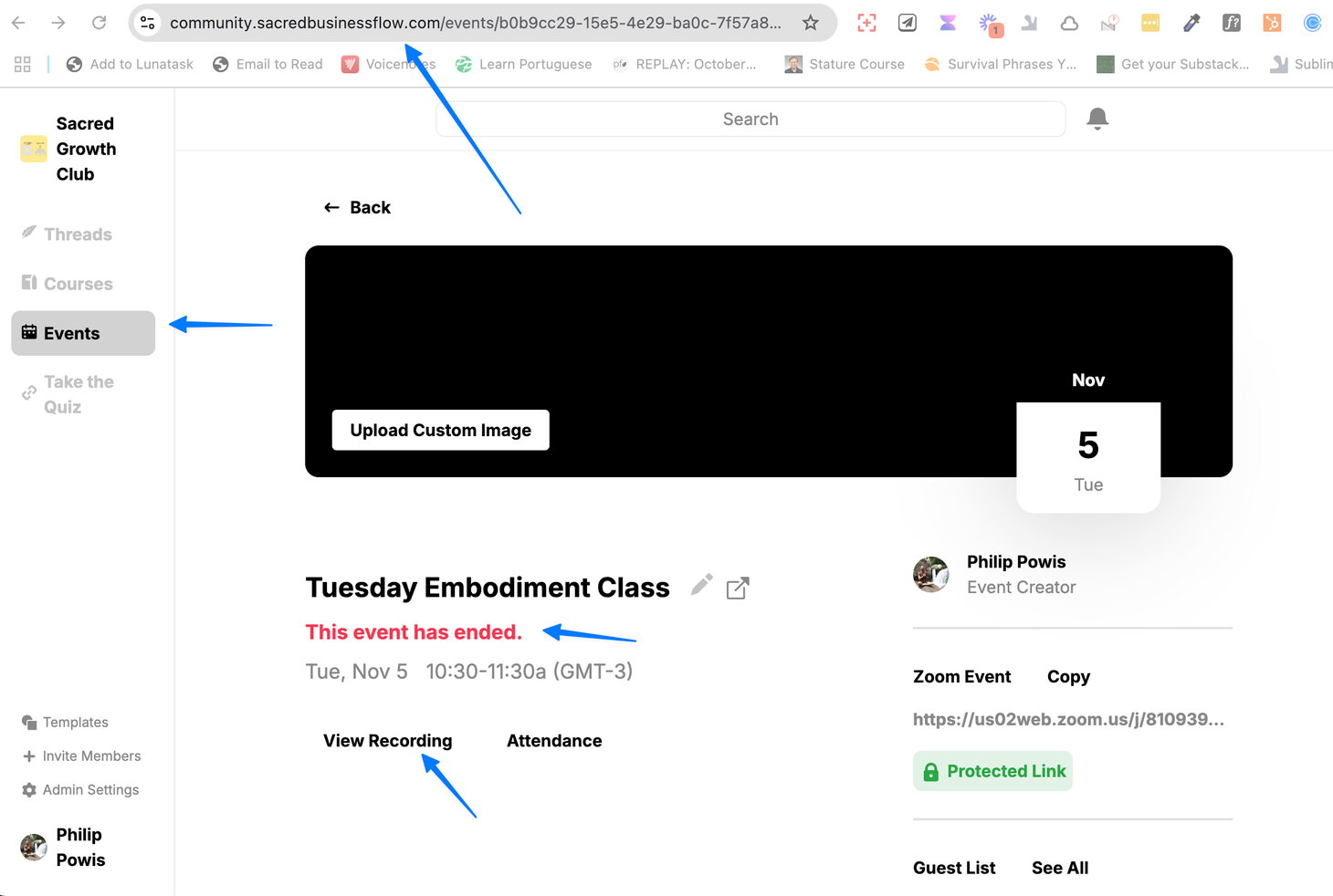 Call and event recordings