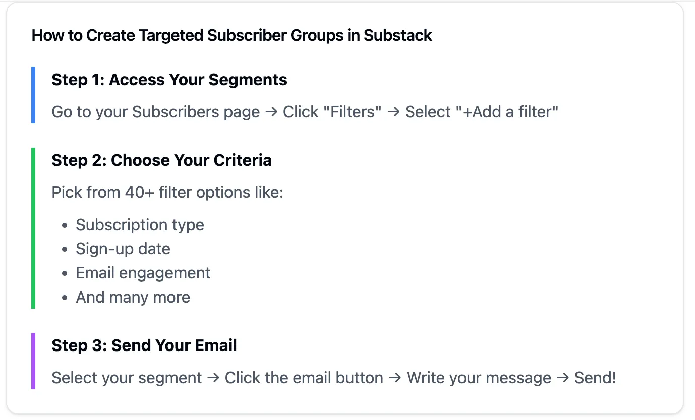 How to Email Your Substack Subscribers (Without Publishing a Post)